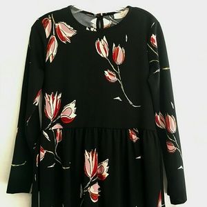 NWOT fit and flare, flowers print maxi dress